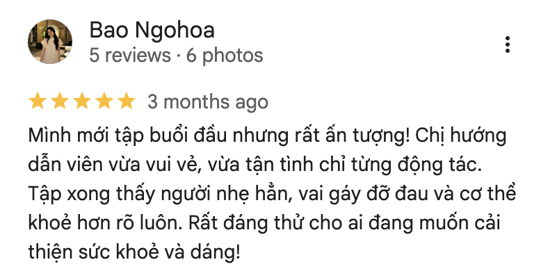 Google review screenshot for Ori Pilates showing a five-star customer rating